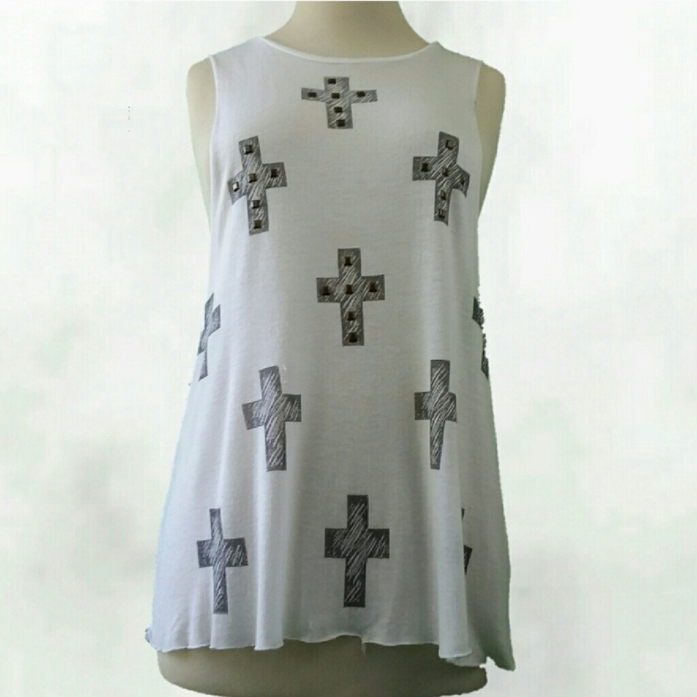 Cross Detail Tank Top Bathing Suit Cover Up - Picture 2 of 7